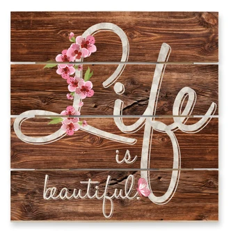 Houten Wanddecoratie Life is Beautiful - Vintage 02 