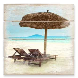 Holzbild Holiday in Paradise - 40x41,5 cm 