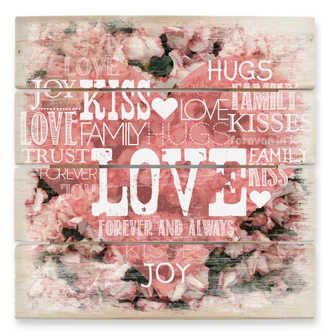 Houten Wanddecoratie Liefdeshart in Bloemenzee 