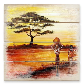 Holzbild Fedrau - Afrika - 40x41,5 cm 