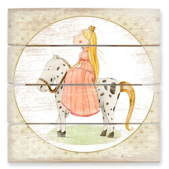 Holzbild Loske - Prinzessin - 40x41,5 cm 