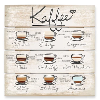 Holzbild Kaffeesorten - 40x41,5 cm 