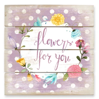 Holzbild Loske - Flowers for you - 40x41,5 cm 