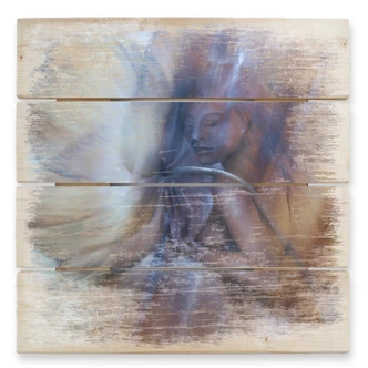 Holzbild Schmucker - Die Berührung - 40x41,5 cm 