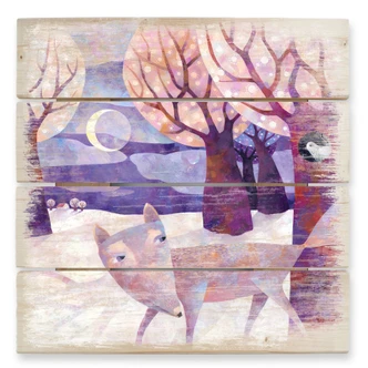 Holzbild Blanz - Winterwald - 40x41,5 cm 