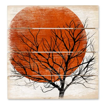 Houten Wanddecoratie Kubistika - Warm Sunset 