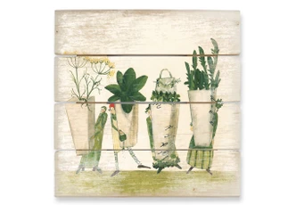 Holzbild Leffler - Kräutersamen - 40x41,5 cm 