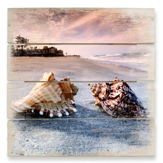 Holzbild Muschelparadies - 40x41,5 cm 