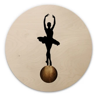 Obraz drewniany Kubistika - Prima Ballerina - Okrągły 