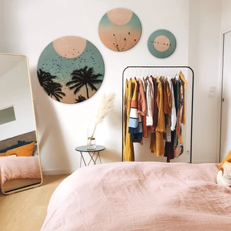 Houten Wandcirkel Set Kubistika - Moon 