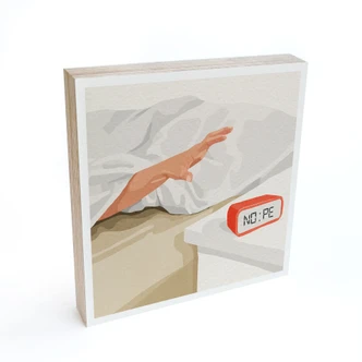 Stampa su legno da appendere - Nope - Display della sveglia al mattino - Dekel - 15x15 cm Stampa su legno da appendere - Nope - Display della sveglia al mattino - Dekel - 15x15 cm
