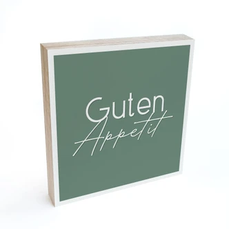 Holzbild zum Hinstellen - Guten Appetit - 15x15 cm 