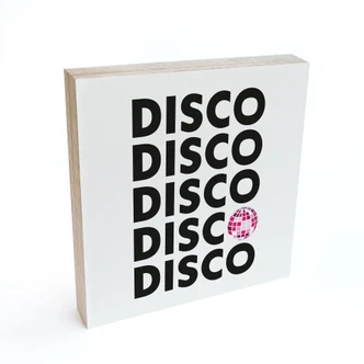 Stampa su legno da appendere - Tipografia Retro Disco Vibes - Kerr-Dineen - 15x15 cm Stampa su legno da appendere - Tipografia Retro Disco Vibes - Kerr-Dineen - 15x15 cm