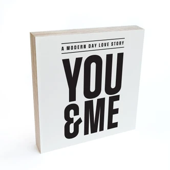 Holzbild zum Hinstellen - You and me - Kerr-Dineen - 15x15 cm 