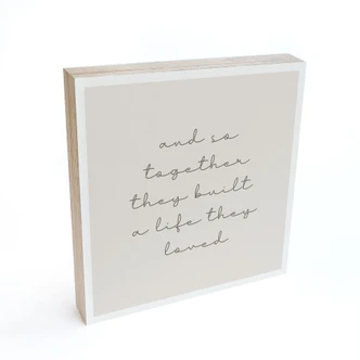 Holzbild zum Hinstellen - Together - 15x15 cm 