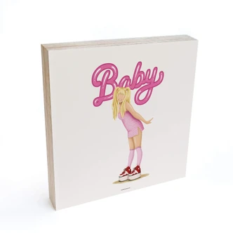 Wood Print to put up - Tohmé - Baby - 15x15 cm 