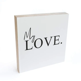 Houten Decoratieblok - My Love 