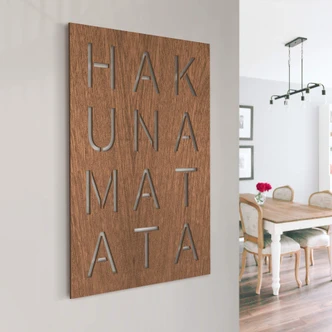 Dekobild Mahagoni - Hakuna Matata Tafel 