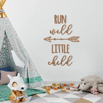 Holzkunst Mahagoni - Run wild little child 