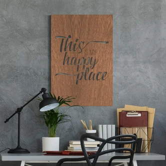 Houten Wanddecoratie Mahoniefineer This is my Happy Place Houten Wanddecoratie Mahoniefineer This is my Happy Place