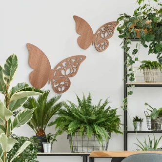Holzdeko Mahagoni - Schmetterling Floral 