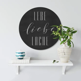 MDF - Holzdeko Lebe Liebe Lache - Rund 