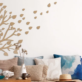 Houten Wanddecoratie - Bladset - MDF natuur Houten Wanddecoratie - Bladset - MDF natuur