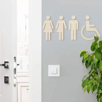 Holzdeko Pappel - WC Schild 