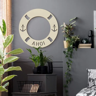 Holzdeko Pappel - Ahoi - Rettungsring 