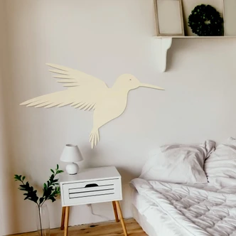 Wanddecoratie Populierenhout Kolibrie 