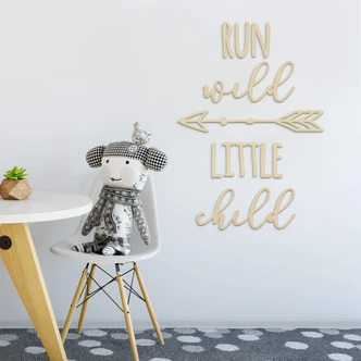 Holzkunst Pappel - Run wild little child 