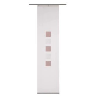 Homing Flächenvorhang Elias weiß, rosa  -  2,45x0,60 m 