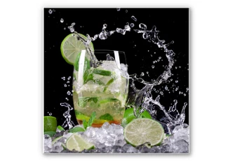 Wandbild Splashing Mojito - quadratisch 