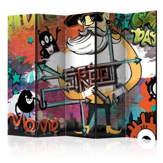 Kamerscherm - Graffiti - City cinema , 5-delig - 225x172 cm 