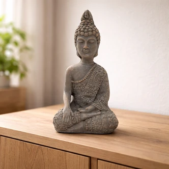 Sitzender Buddha aus Kunststein | 15x11x25 cm Sitzender Buddha aus Kunststein | 15x11x25 cm