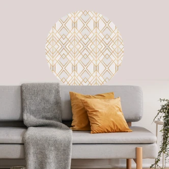 Wandtattoo Fredriksson - Art Deco: Goldene Geometrie - rund 