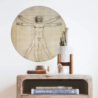 Wandtattoo Da Vinci - Proportionszeichnung - Rund 