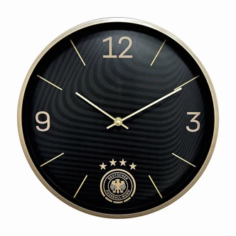 Fußball Wanduhr DFB - Schwarz-gold Ø30 cm 