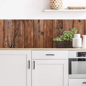 Küchenrückwand - Alu-Dibond - Holzpaneele 02 