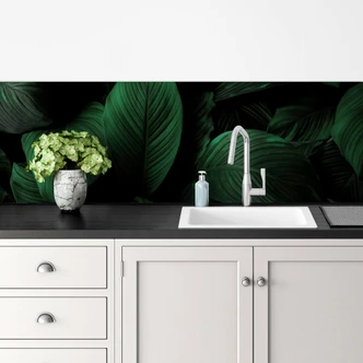 Rivestimento per cucina - Foglie tropicali 