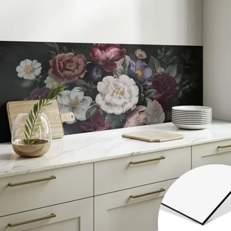 Küchenrückwand Blumen Stillleben im Redouté-Stil - Bloomery Decor 