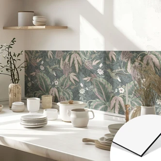 Küchenrückwand Kolibri im Tropenwald - Bloomery Decor 