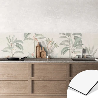 Küchenrückwand Tropischer Wald mit Kakadus - Bloomery Decor 