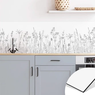 Küchenrückwand Feldblumen Illustration 