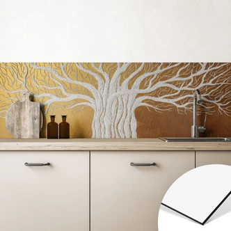 Küchenrückwand Weißer Lebensbaum abstrakt - Grande 