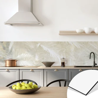 Küchenrückwand Abstrakte weiße Palmenblätter - Kulik 