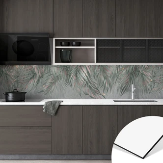 Küchenrückwand Exotische Palmenblätter Pink-grün - Ms Tiff 