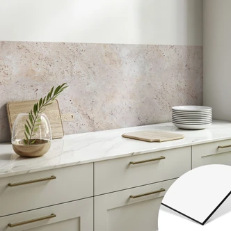 Küchenrückwand Textur einer beigen Steinmauer - Pictufy Studio 