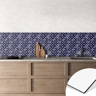 Küchenrückwand Aquarell Blumen blau - Treechild 