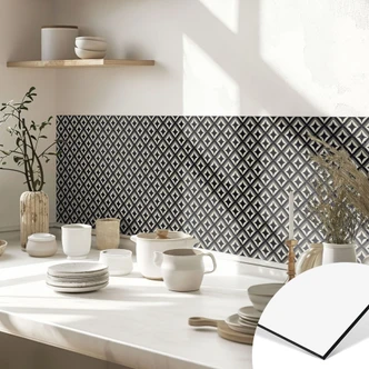 Küchenrückwand Schwarz-beige Ornamente - Treechild 